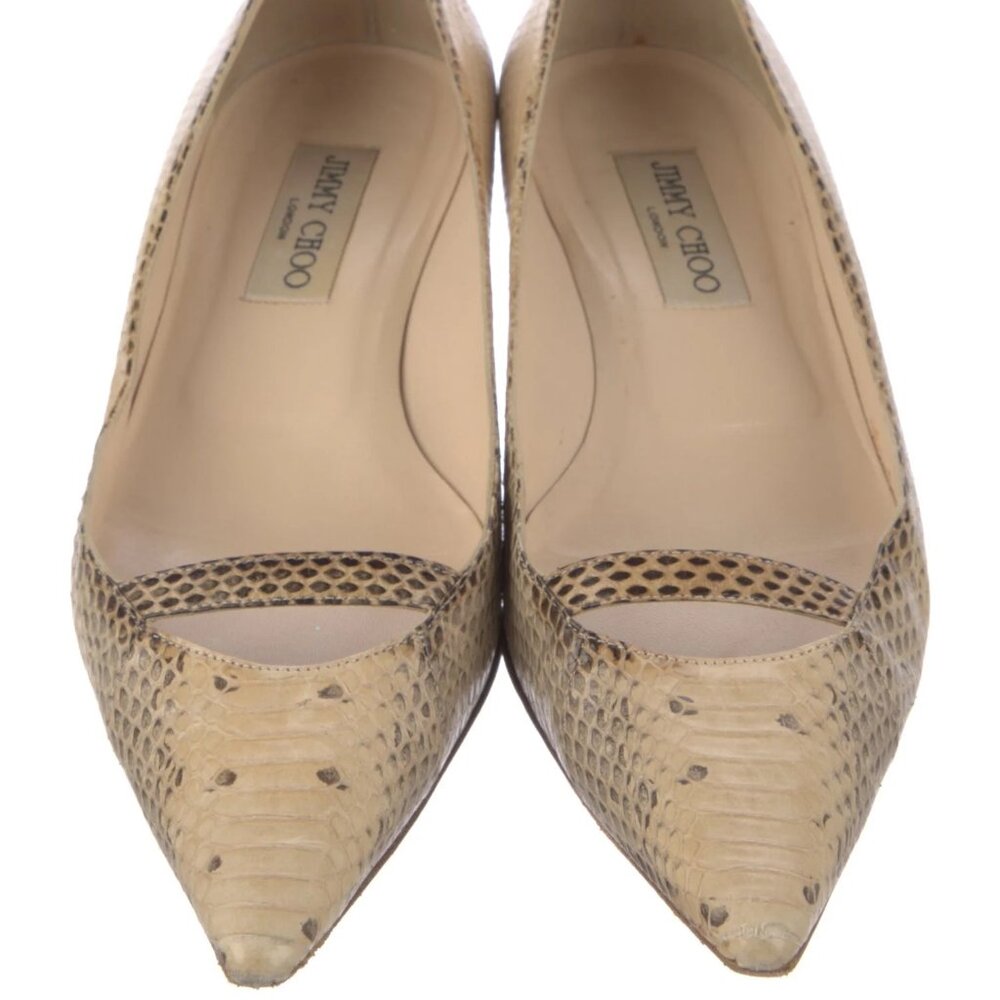 Jimmy Choo Python Animal Print Kitten Heels Snakeskin Naomi Vintage Size 36 6 - Picture 2 of 13